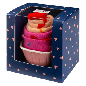 Set of 2x Women's SOXO cupcake socks in a fun gift pack