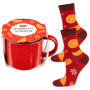 Women Colorful Socks SOXO GOOD STUFF | Mulled wine in a mug DE| gift for her
