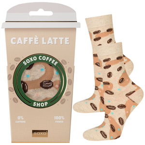Women's socks SOXO coffee caffe latte in a package
