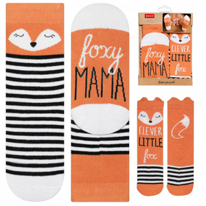 A set of socks for mother and child SOXO cotton fox