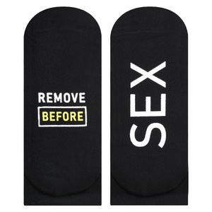 Black men's SOXO socks with funny inscriptions gift