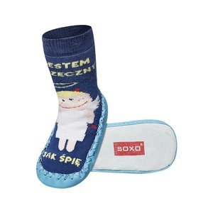 Children's slippers SOXO with leather sole and Polish inscriptions