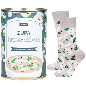 Colorful Men | Women's SOXO GOOD STUFF socks canned mushroom soup + recipe Unisex