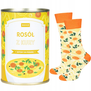Colorful Men | Women's SOXO GOOD STUFF socks happy canned broth + recipe Unisex