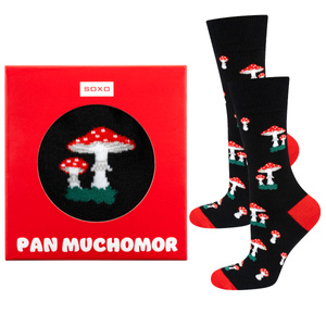 Colorful Men's SOXO Mr. Toadstool Socks in a Package