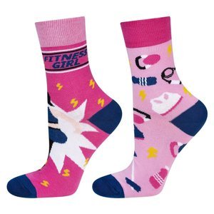 Colorful women's socks SOXO mismatched funny fitness girl