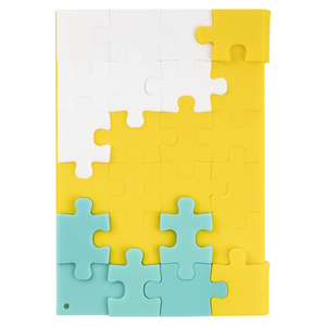 Funny notebook A6 notebook in yellow and blue puzzle for a gift