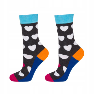 Gray children's SOXO GOOD STUFF socks with hearts