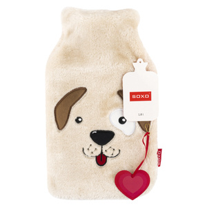 Hot water bottle SOXO in a soft cover dog