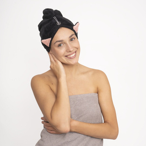 MOMO WAY black hair turban | towel