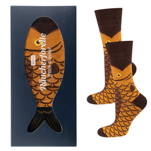 Men's Colorful socks SOXO smoked trout in a box