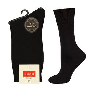 Men's bamboo SOXO socks with a classic black suit for men