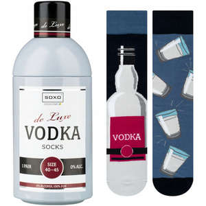 Men's colorful socks SOXO GOOD STUFF Vodka in a funny bottle
