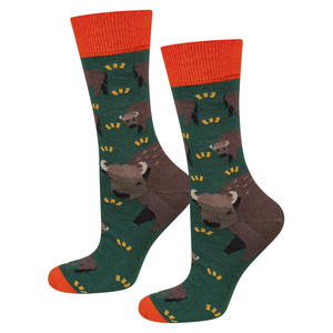 Men's colorful socks SOXO with bison