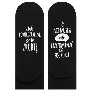 Men's long SOXO socks with funny polish inscriptions cotton