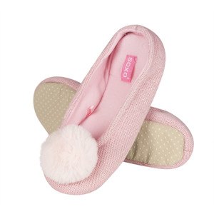 Pink SOXO women's ballerina slippers with a pompom and a soft sole