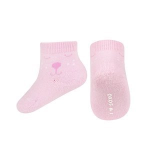 Pink baby SOXO socks with smiley faces