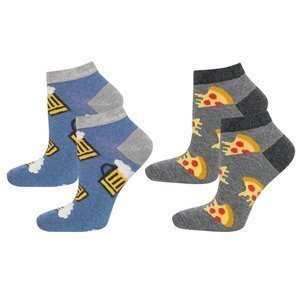 SOXO GOOD STUFF Set of 2x Colorful men's socks gift Pizza