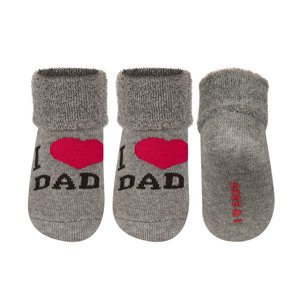 SOXO light gray baby socks with inscriptions