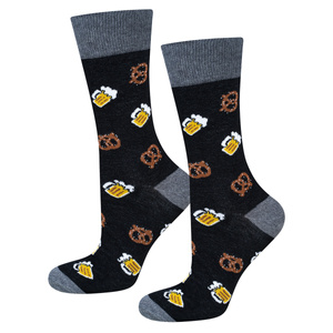 SOXO men's colorful socks | beer and pretzels