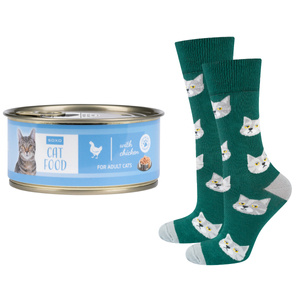 SOXO men's women's socks cat in a can