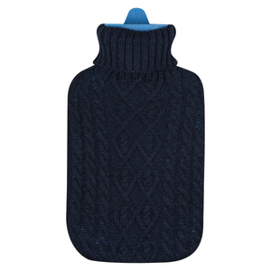 SOXO navy hot water bottle warmer in a soft BIG sweater for a gift