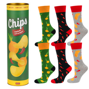 Set 3x Men's women's socks colorful SOXO chips for a gift