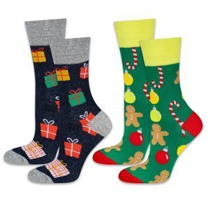 Set of 2x Men's Colorful Socks SOXO GOOD STUFF cotton Christmas