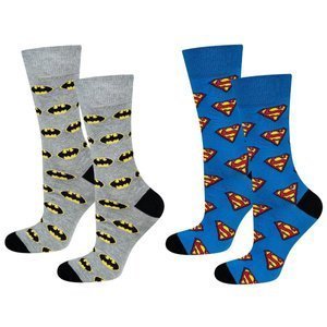 Set of 2x SOXO GOOD STUFF Batman Superman DC Comics socks