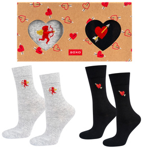 Set of 2x men's women's socks in Valentine's Day package