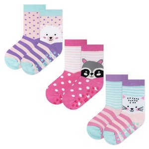 Set of 3x Colorful Children's Socks SOXO with animals
