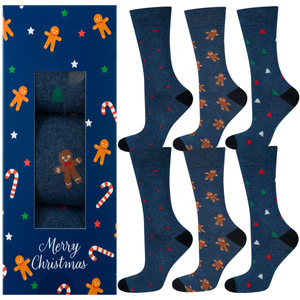 Set of 3x SOXO GOOD STUFF men's Christmas socks. Christmas. Christmas gift
