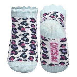 White SOXO baby socks with leopard print