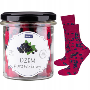 Women's SOXO GOOD STUFF socks with currant jam in a jar