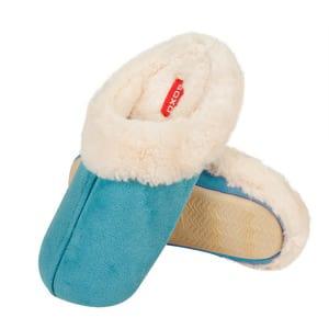 Women's SOXO insulated slippers with a hard TPR sole