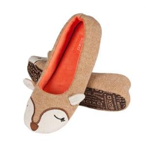 Women's ballerina slippers SOXO animals with a soft sole