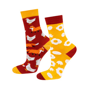 Women's colorful socks SOXO hen and egg