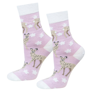 Women's long socks SOXO with a roe deer