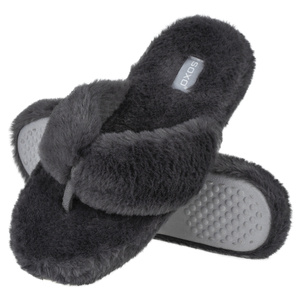 Women's slippers SOXO fur with a hard TPR sole