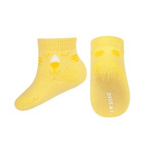 Yellow baby SOXO socks with smiley faces