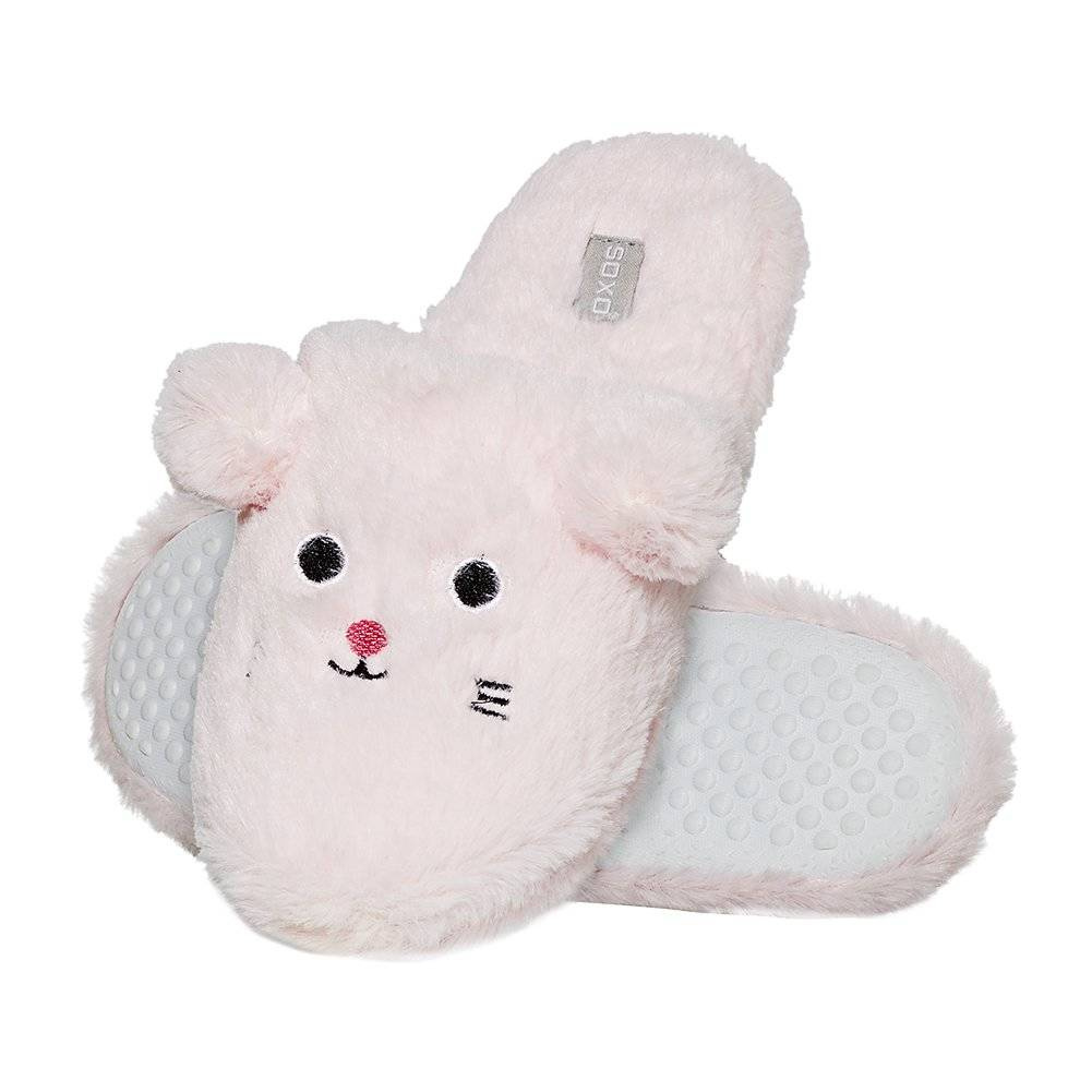 Pink SOXO mouse slippers with a hard TPR sole pink | WOMEN \ SLIPPERS ...