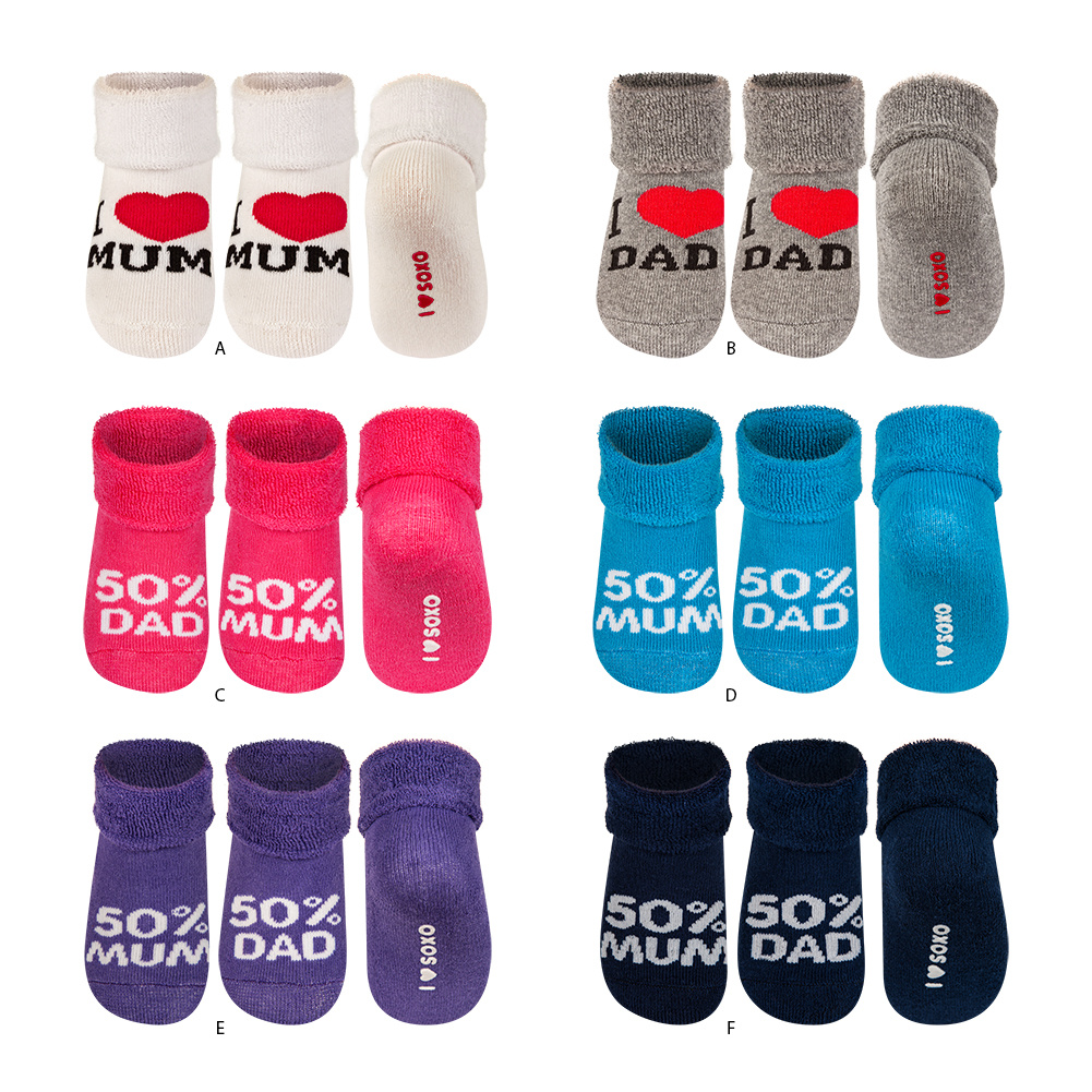 SOXO | BABIES slippers socks Infant Socks DAD LOVE socks, MUM I LOVE Wholesale I | \\