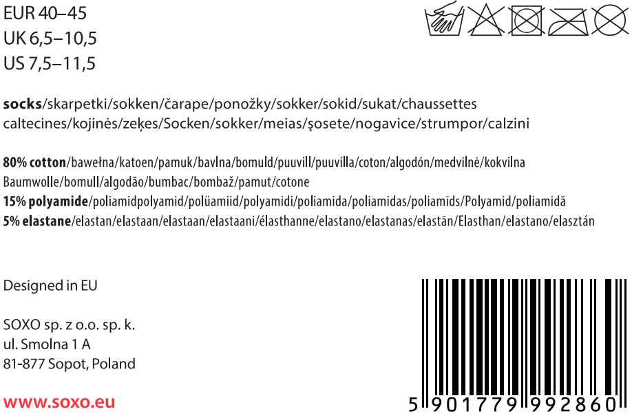 SOXO Set of 6x Men's gray socks with silicone grey MEN \ SOCKS \ NO