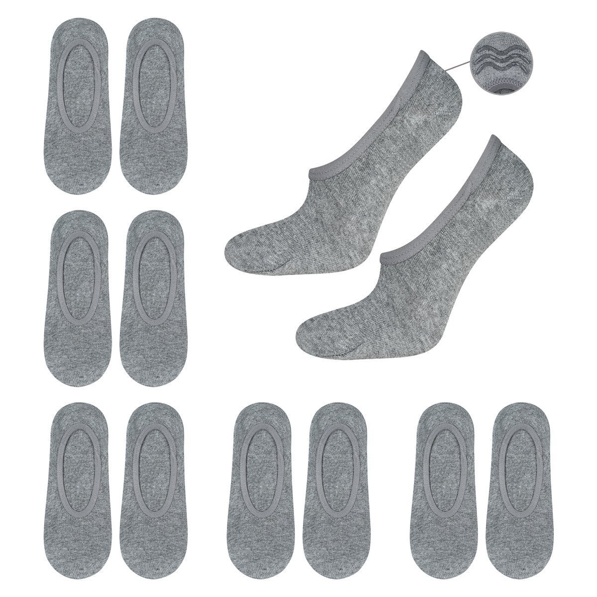 SOXO Set of 6x Men's gray socks with silicone grey MEN \ SOCKS \ NO