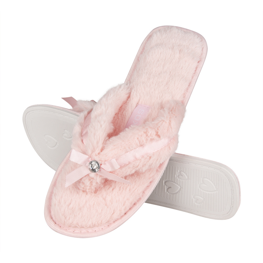 plush flip flop slippers