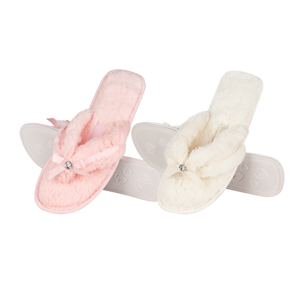 plush flip flop slippers