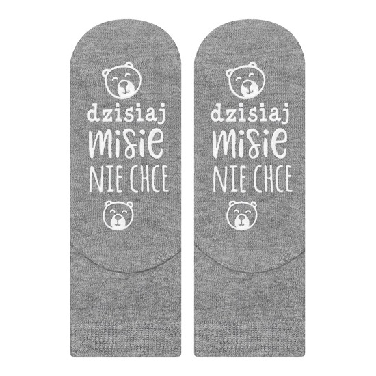 Children's gray socks SOXO with funny inscriptions