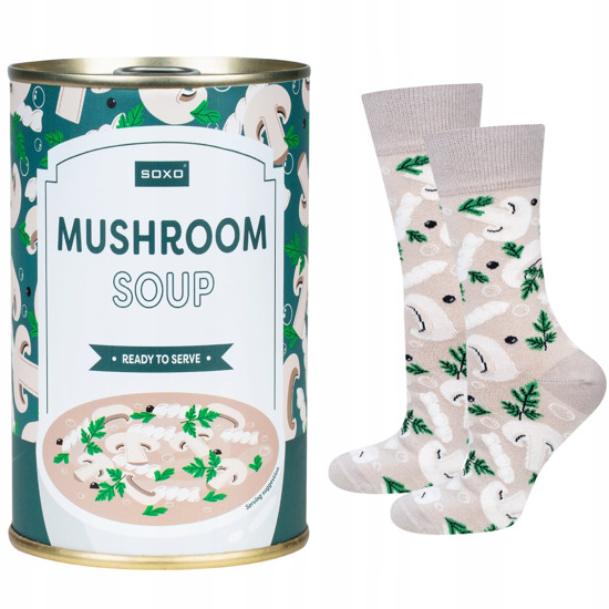 Colorful Men | Women's Socks SOXO GOOD STUFF mushroom soup in a can, cheerful cotton for a gift Unisex