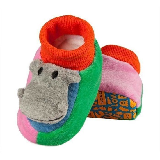 Colorful SOXO hippo baby slippers