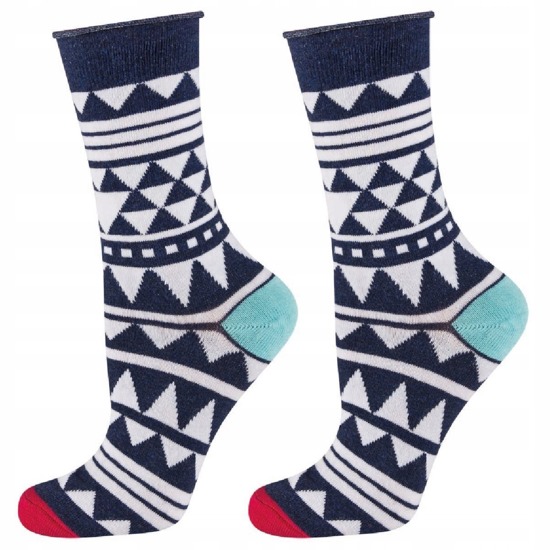 Female socks SOXO pressure-free in Aztec patterns